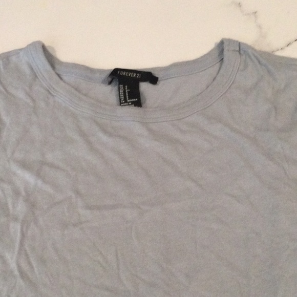 Forever 21 light blue distressed tee, small. - Picture 3 of 5